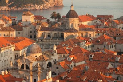 Croatia dubrovnik old town at sunset